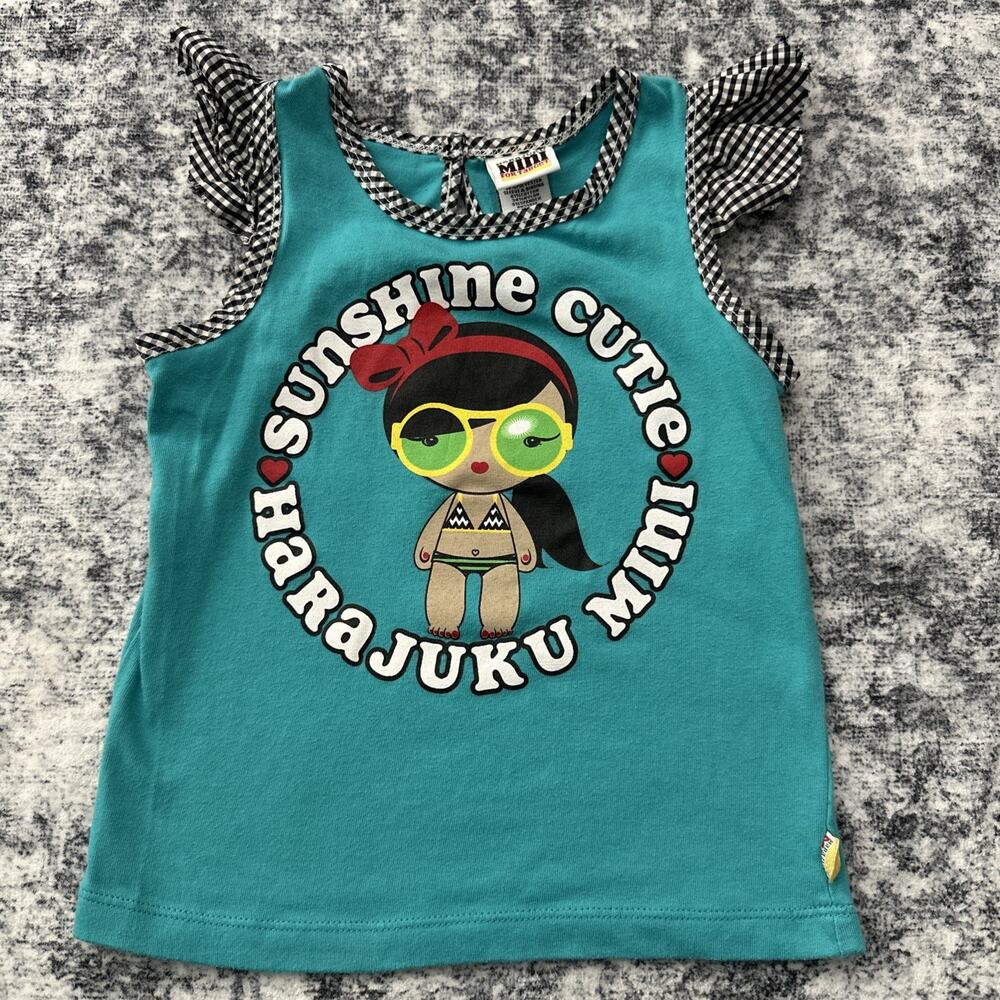 3T Gwen Stefani Harajuku Mini Tank Top No Doubt Lovers Sunshine Cutie Blue Tee‎